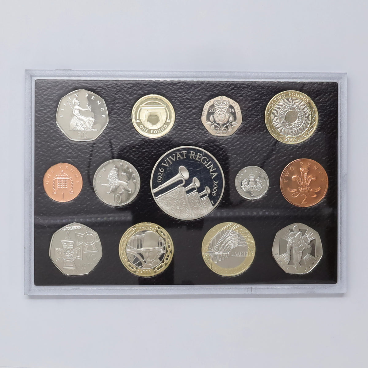 United Kingdom 2006 Executive Proof Coin Collection in Deluxe Wooden Case (minor issues)