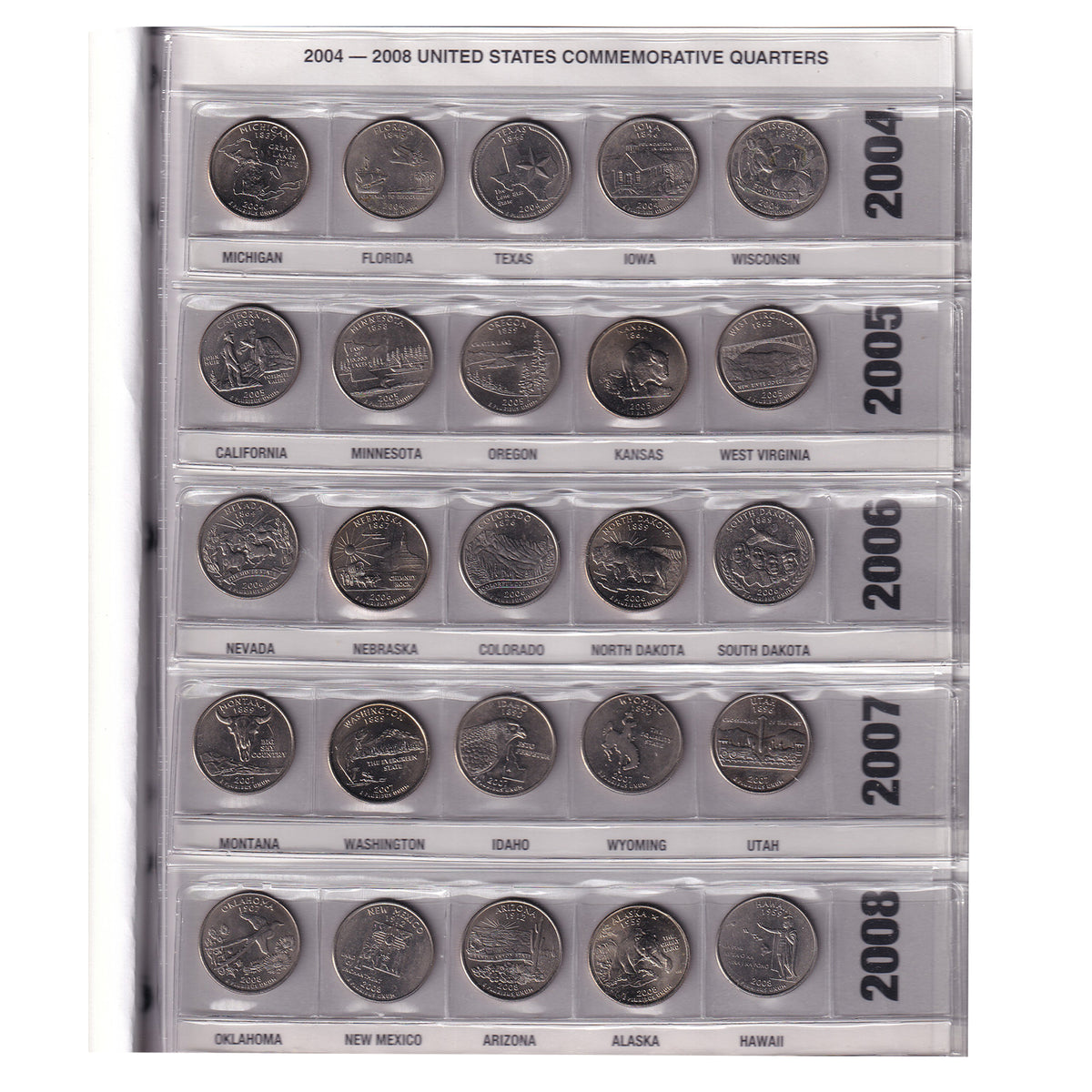 Estate Lot of 65x 1976-2009 Commemorative USA Quarters in Deluxe Album (sold as-is)
