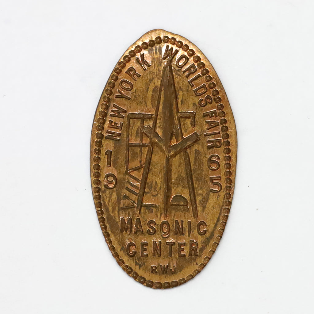 1965 USA New York World's Fair Masonic Center Pressed Penny