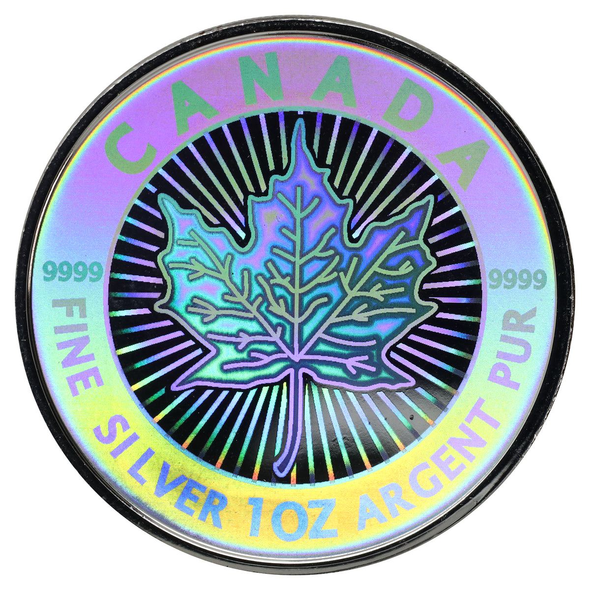 2003 Hologram Commemorative 1oz. Silver Maple Leaf (No Tax) coin only, scr.cap