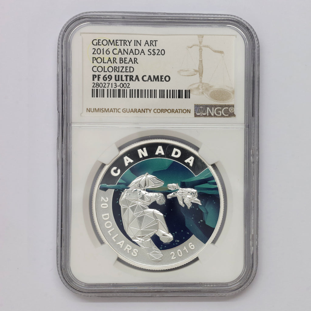 2016 Canada $20 Geometry in Art Polar Bear Fine Silver NGC Certified PF69 UHC (No Tax)