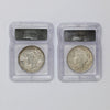 Pair of 1922 USA Silver Peace Dollars ICG Certified Genuine, 2pcs