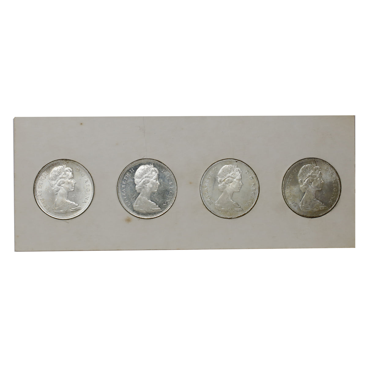 1965 Canadian Dollar Varieties 4-Coin Set in Original Holder (issues)