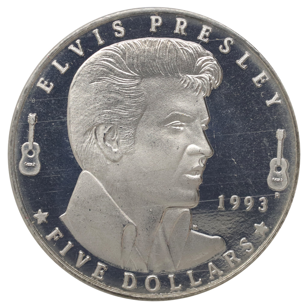 Marshall Islands 1993 $5 Elvis Presley Commemorative Coin (light wear)