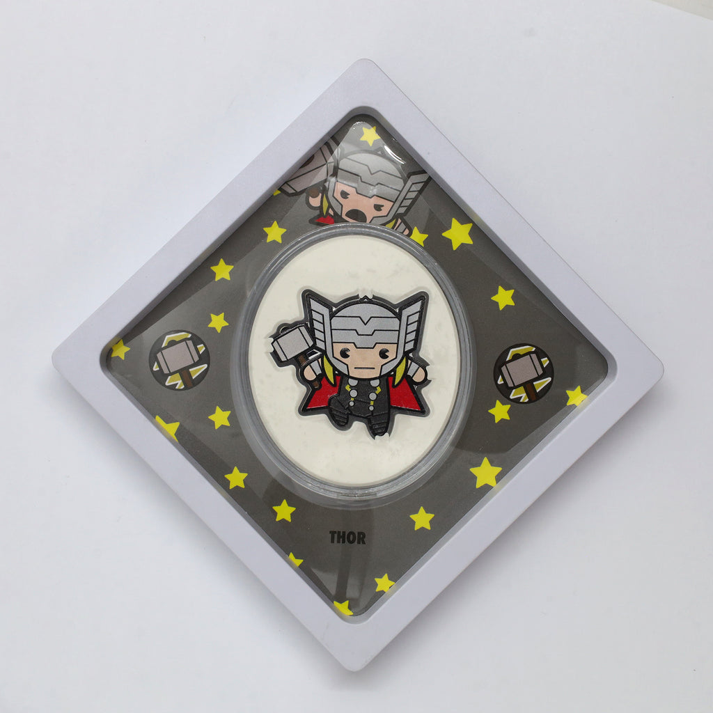 2022 Niue $2 Marvel Kawaii Thor 1oz. .999 Silver Shaped Proof Coin (No Tax) light wear