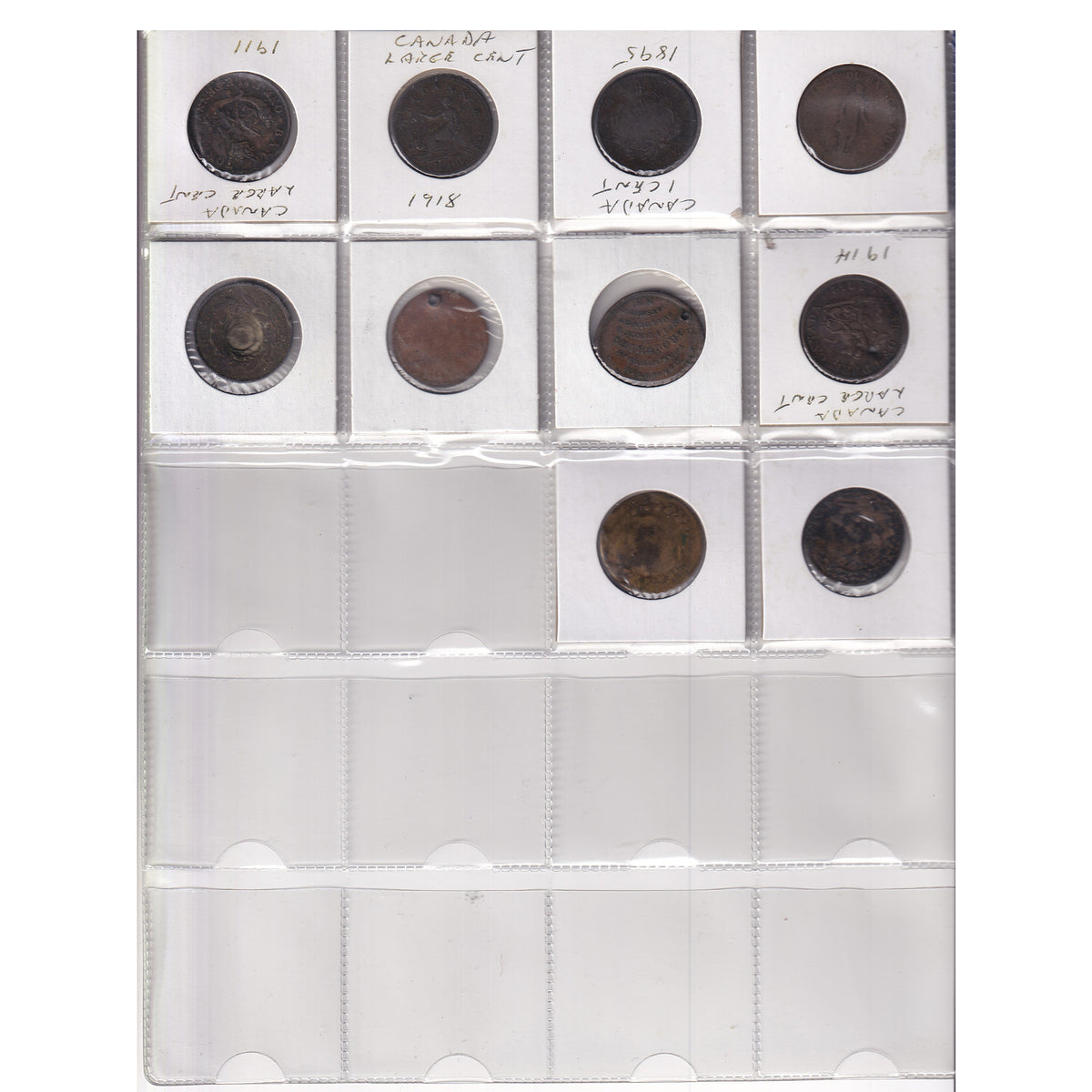 Group Lot of 10x 1812-1852 Canada Bank Tokens, 10pcs
