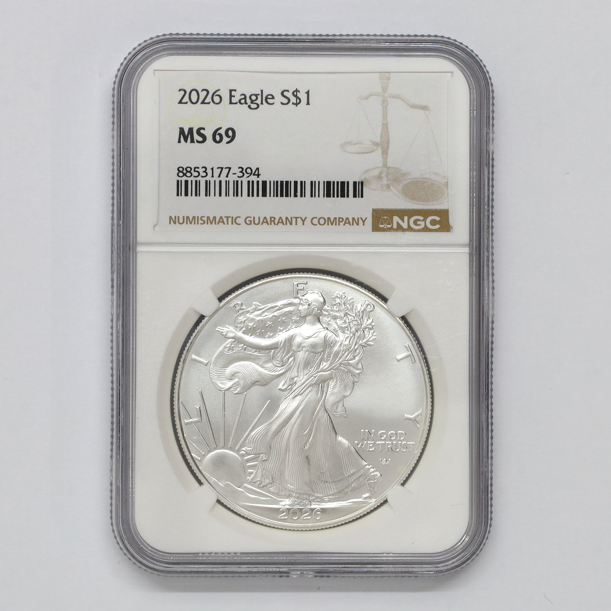 2026 USA Silver Eagle 1oz. Fine Silver NGC Certified MS69 (No Tax)