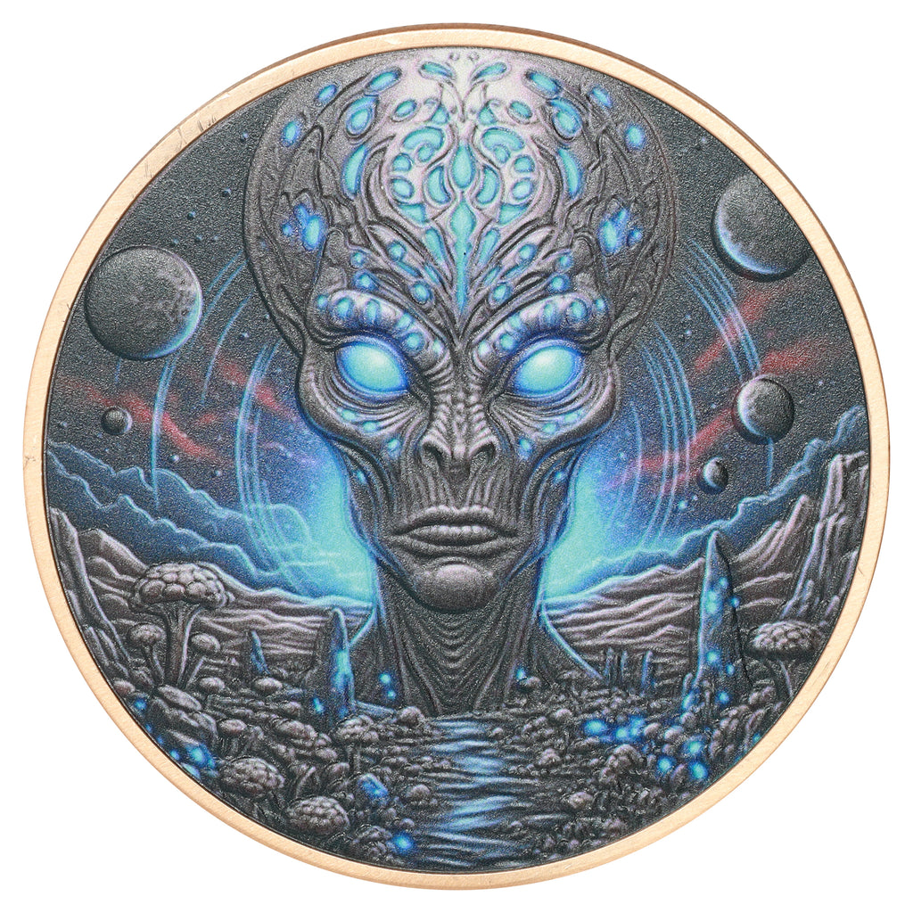 Liberia 2026 $1 5oz. AVDP Coloured Alien .999 Copper Round
