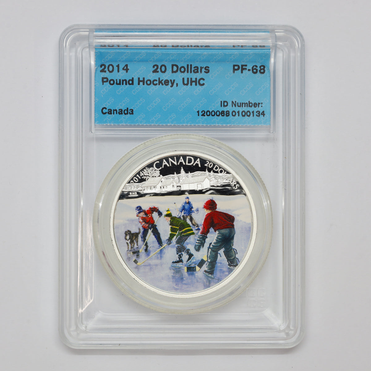 2014 Canada $20 Pond Hockey Fine Silver CCCS Certified PF68 UHC (No Tax)