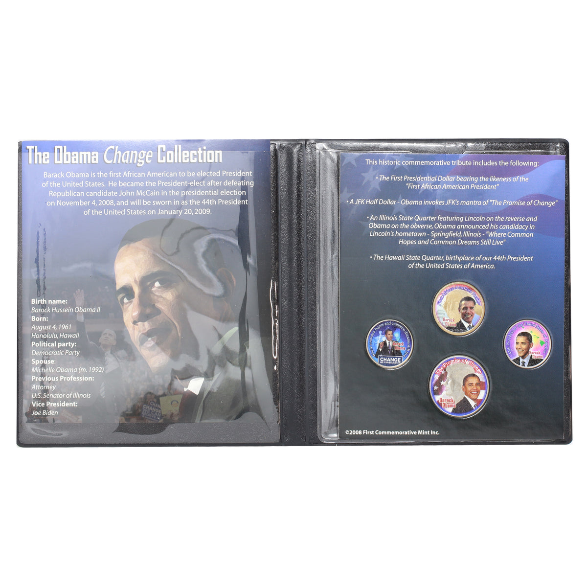 2008 USA Barack Obama "Change" 4-Coin Collection