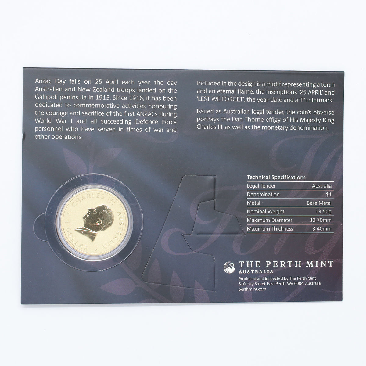 Australia 2026 Anzac Day Coin in Card