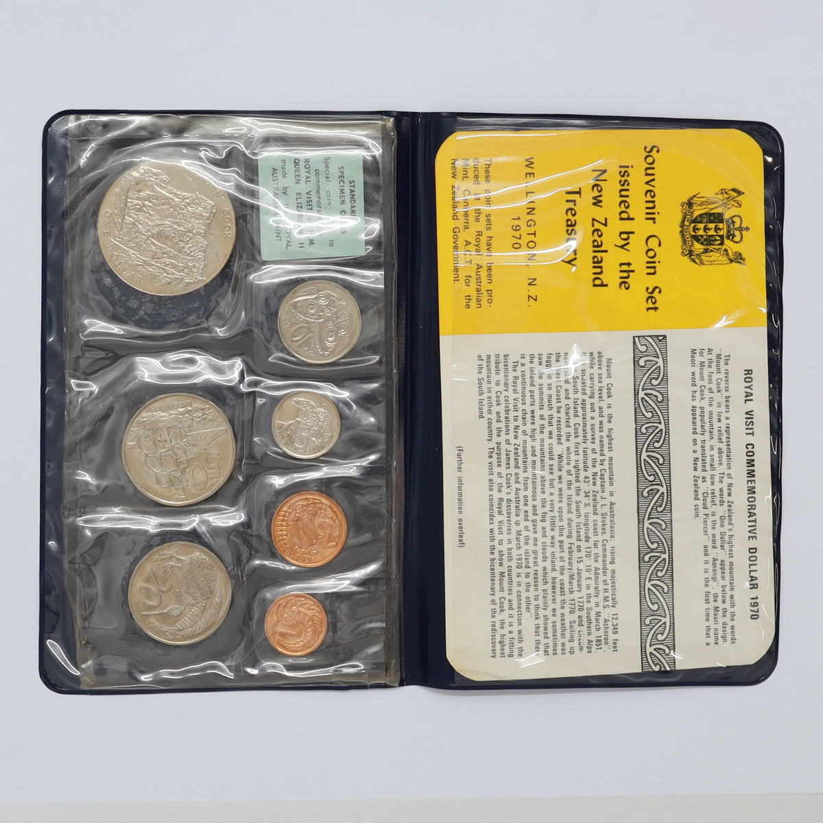 New Zealand 1970 7-Coin Souvenir Coin Set (light wear)