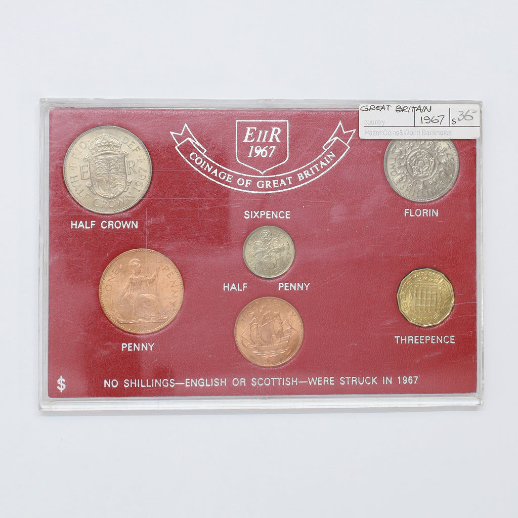 Great Britain 1967 6-Coin Circulation Set (moderate wear)