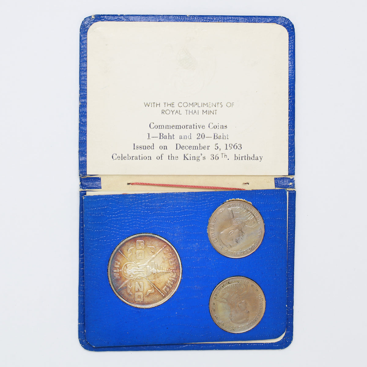 Thailand 1963 36th Birthday of King Bhumibol Adulyadej 3-Coin Commemorative Set (issues)