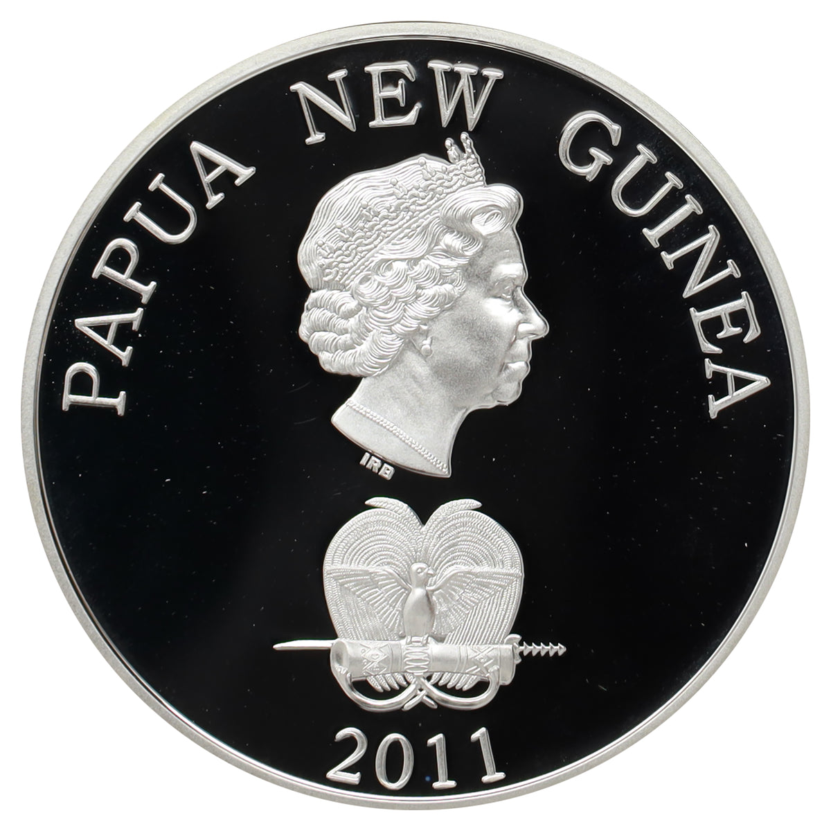 Papua New Guinea 2011 Diamond Jubilee Sword of State 5-Kina .925 Silver Coin (scr.cap)