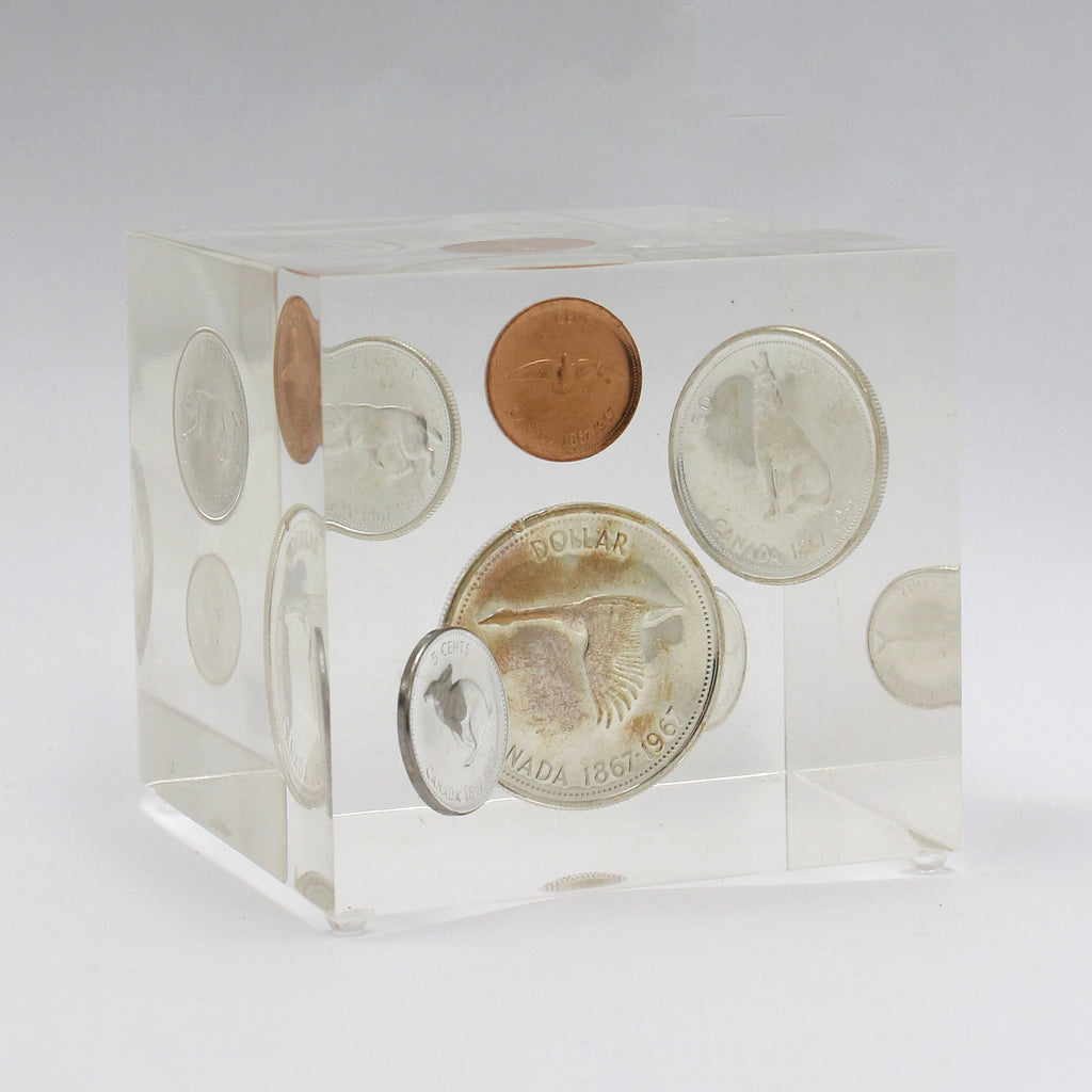 1967 Canada 6-Coin Centennial Set in Lucite Cube (light wear)