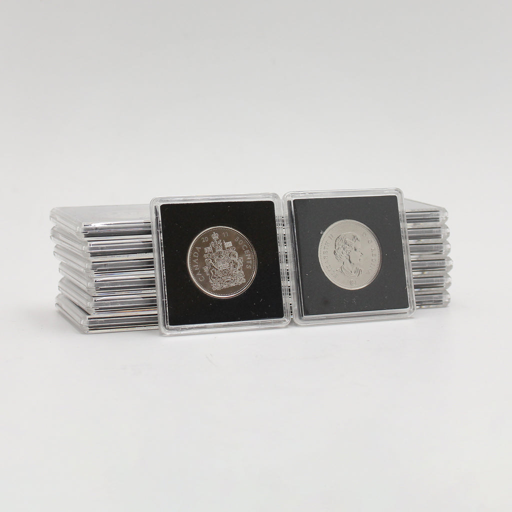 Lot of 20x 2011 Canada 50-cent Coins in Square Quadrum Capsules, 20pcs