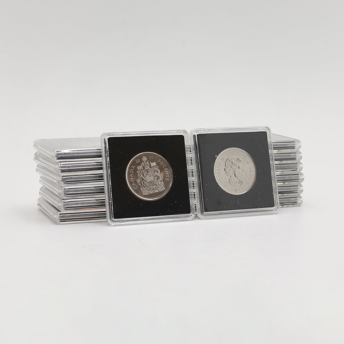 Lot of 20x 2011 Canada 50-cent Coins in Square Quadrum Capsules, 20pcs