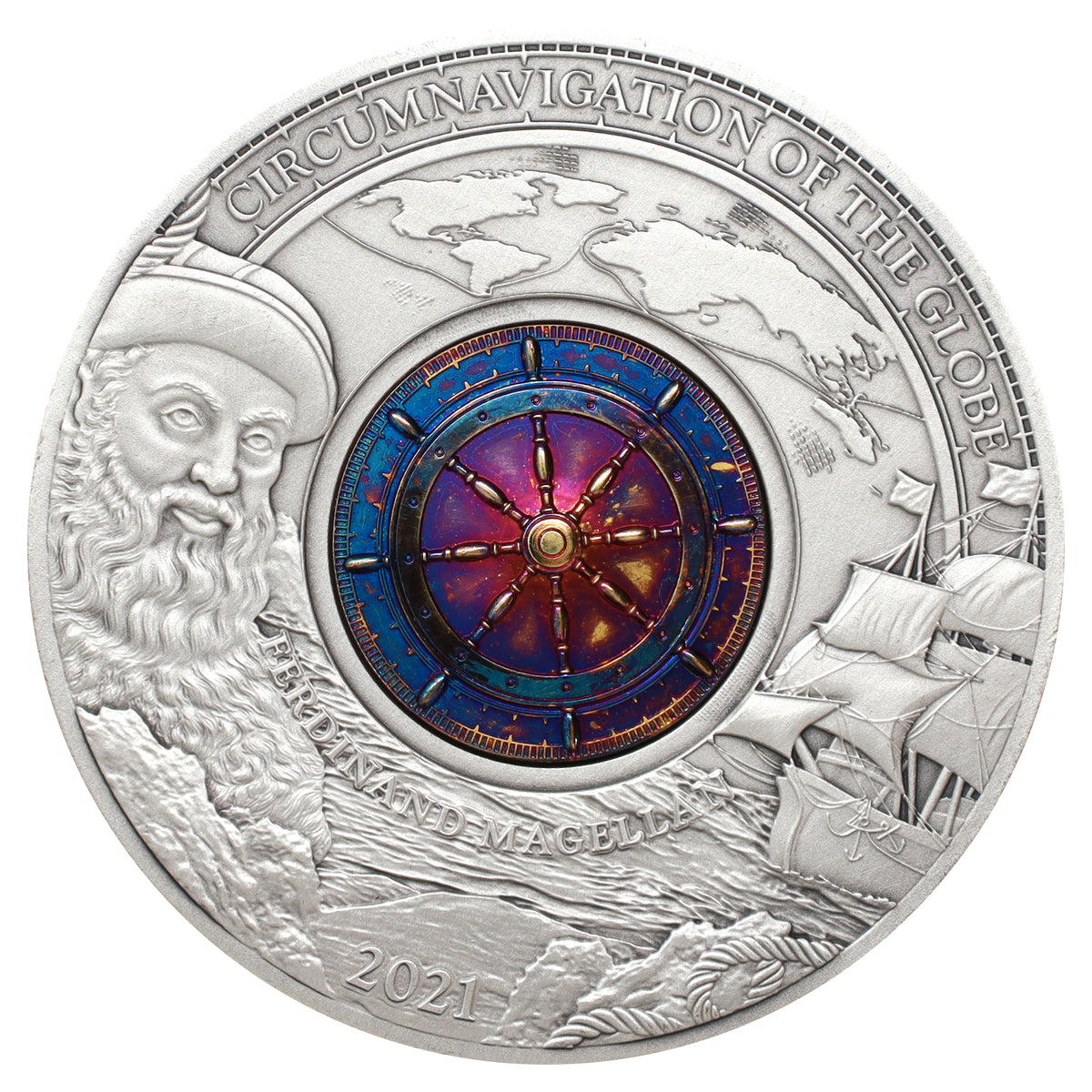 2021 Barbados $5 Ferdinand Magellan 500th Anniversary 3oz. .999 Silver Coin (No Tax)