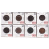 Group Lot of 8x 1859-1909 Canada 1-cents, All VF-EF, 8pcs