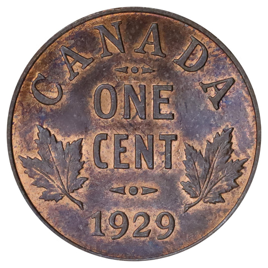 1929 Canada 1-cent Brilliant Uncirculated (MS63) Lustrous Brown