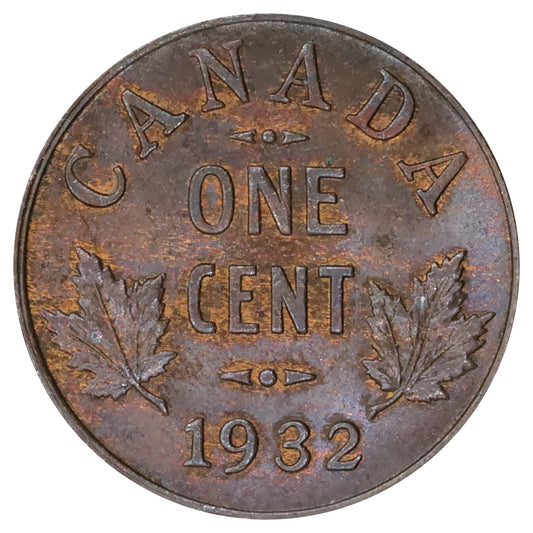 1932 Canada 1-cent Brilliant Uncirculated (MS63) Lustrous Brown