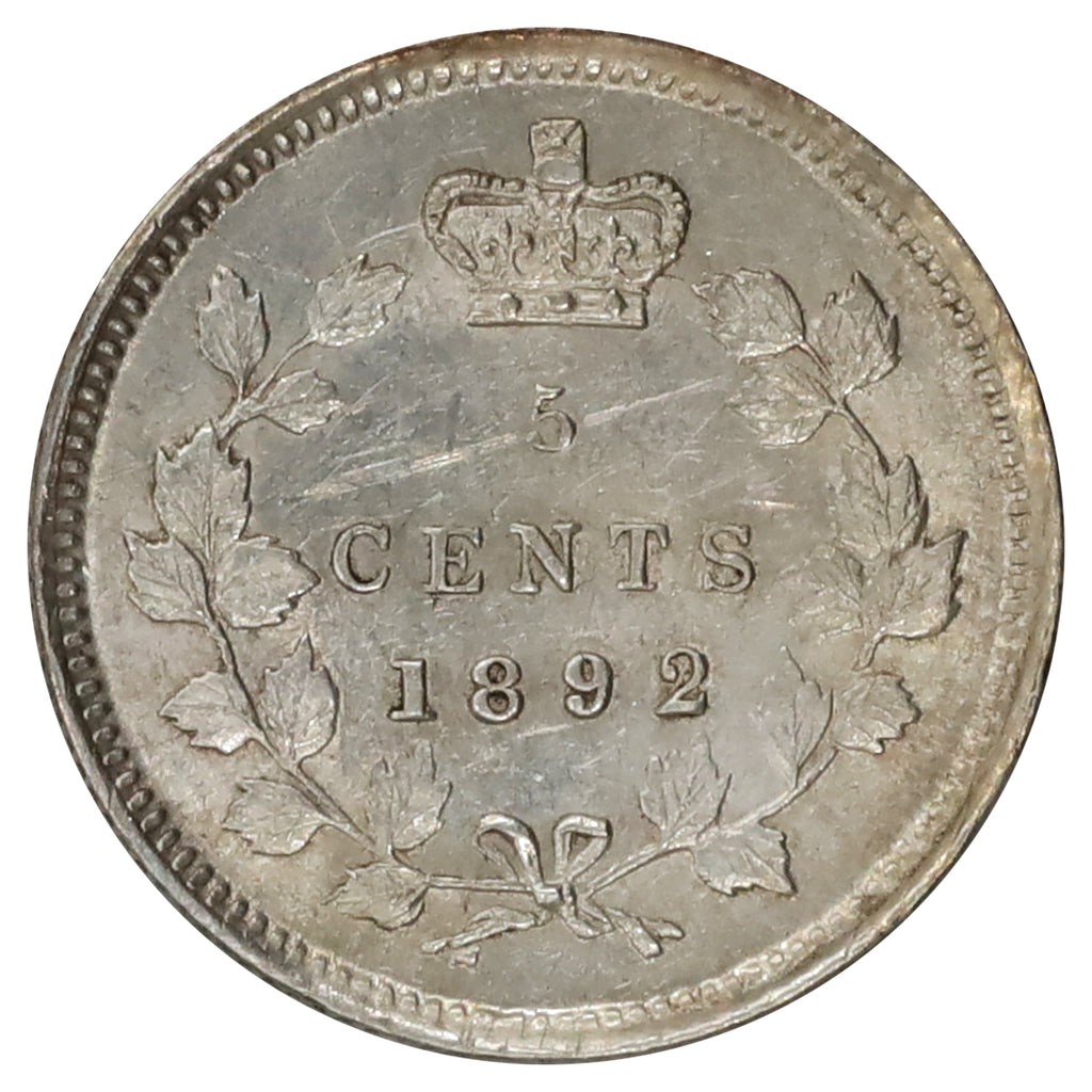 1892 Canada 5-cents AU-UNC (AU55) Scratched