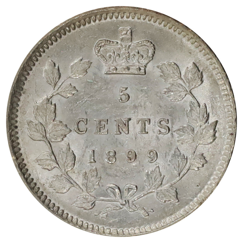 1899 Canada 5-cents Uncirculated (MS60) Marks