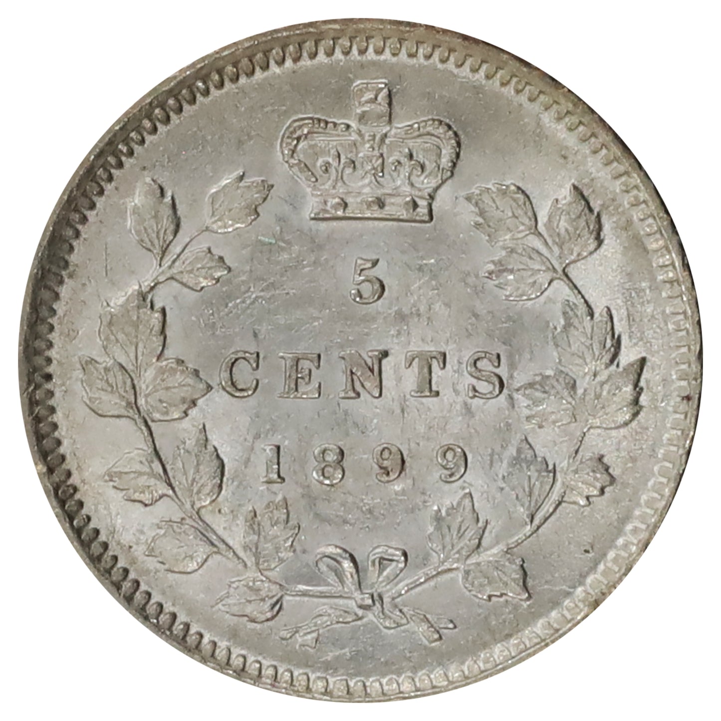 1899 Canada 5-cents Uncirculated (MS60) Marks