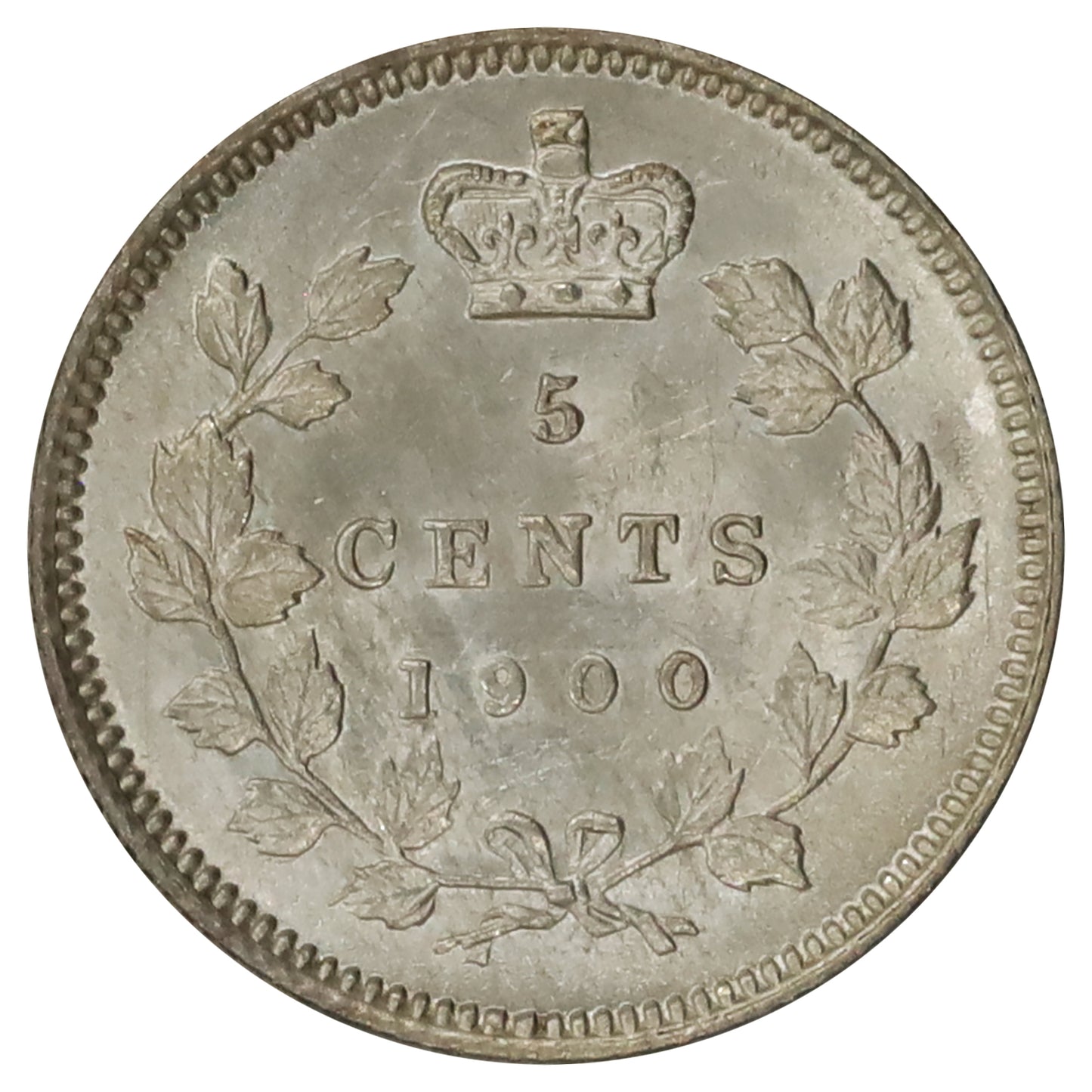 1900 Oval 0s Canada 5-cents UNC+ (MS62) Scratched