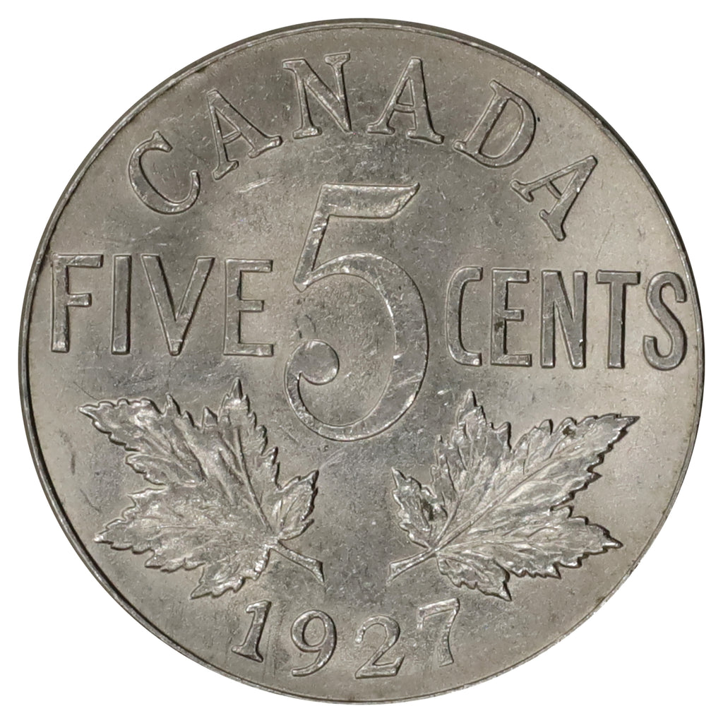 1927 Canada 5-cents Brilliant Uncirculated (MS63) Scratched