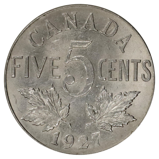 1927 Canada 5-cents Brilliant Uncirculated (MS63) Scratched