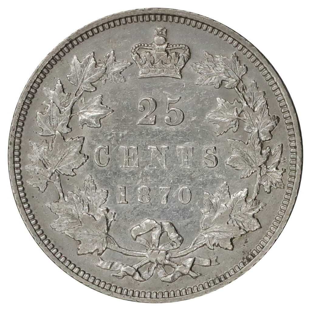 1870 Canada 25-cents Extra Fine (EF40) Corroded
