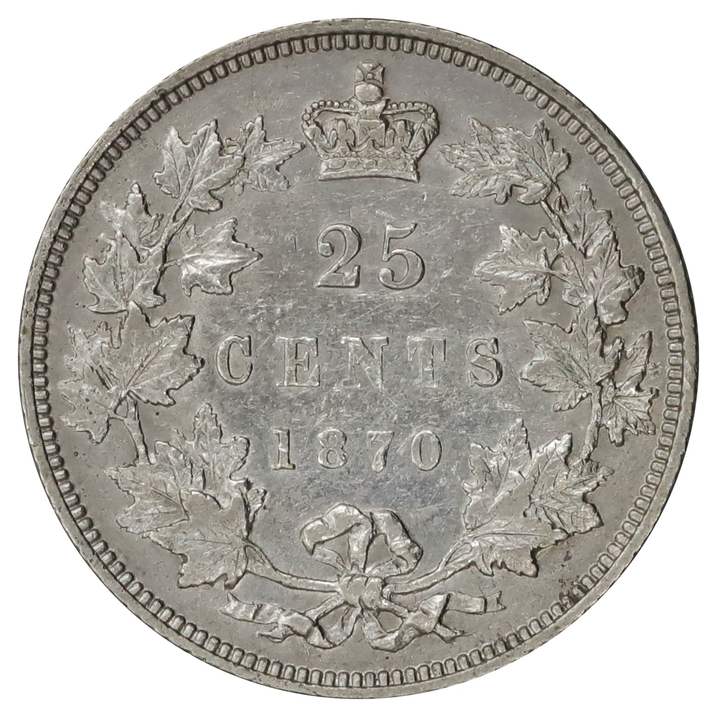 1870 Canada 25-cents Extra Fine (EF40) Corroded