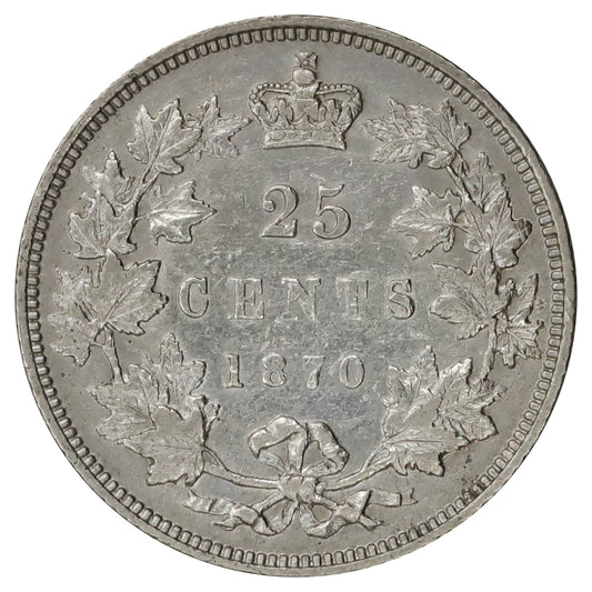 1870 Canada 25-cents Extra Fine (EF40) Corroded