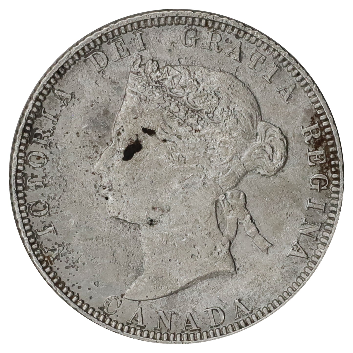 1870 Canada 25-cents Extra Fine (EF40) Corroded