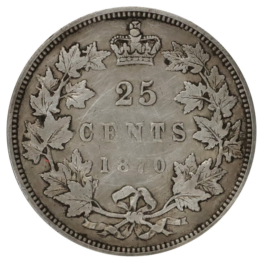 1870 Canada 25-cents F-VF (F15) Scratched