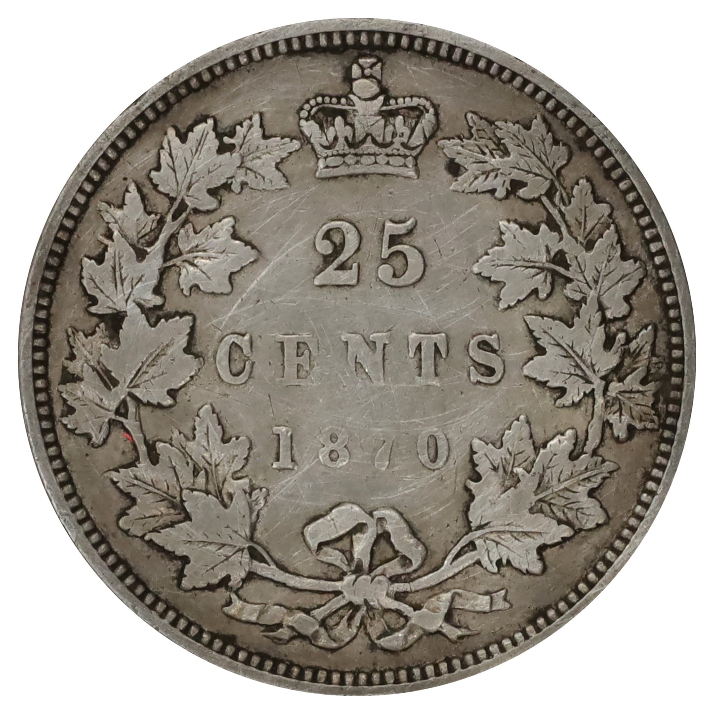 1870 Canada 25-cents F-VF (F15) Scratched