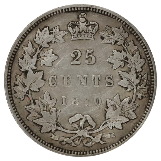 1870 Canada 25-cents F-VF (F15) Scratched