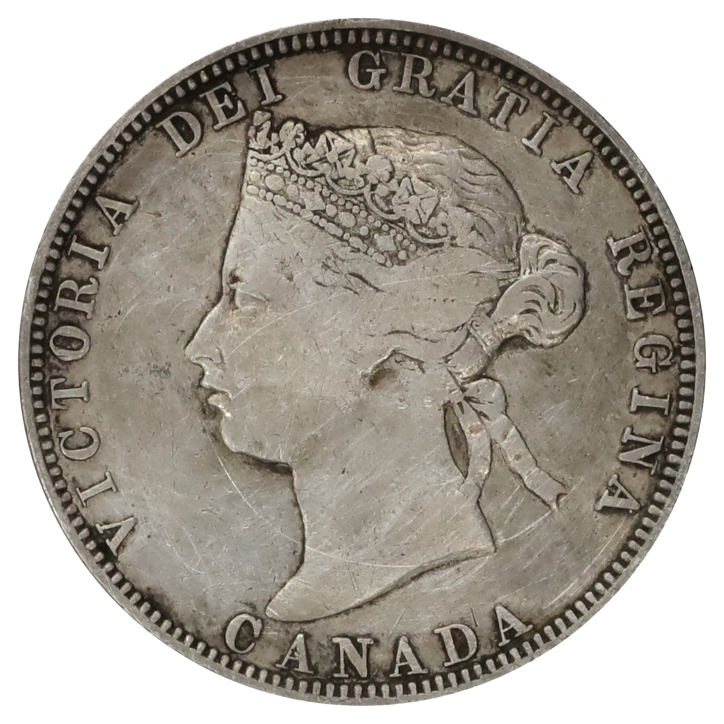 1870 Canada 25-cents F-VF (F15) Scratched