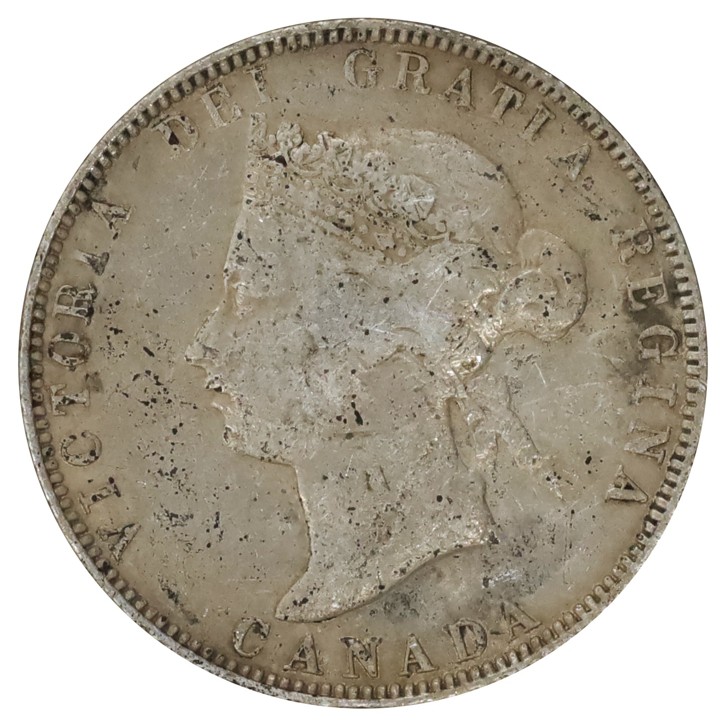 1871H Obv. 2 Canada 25-cents Fine (F12) Impaired