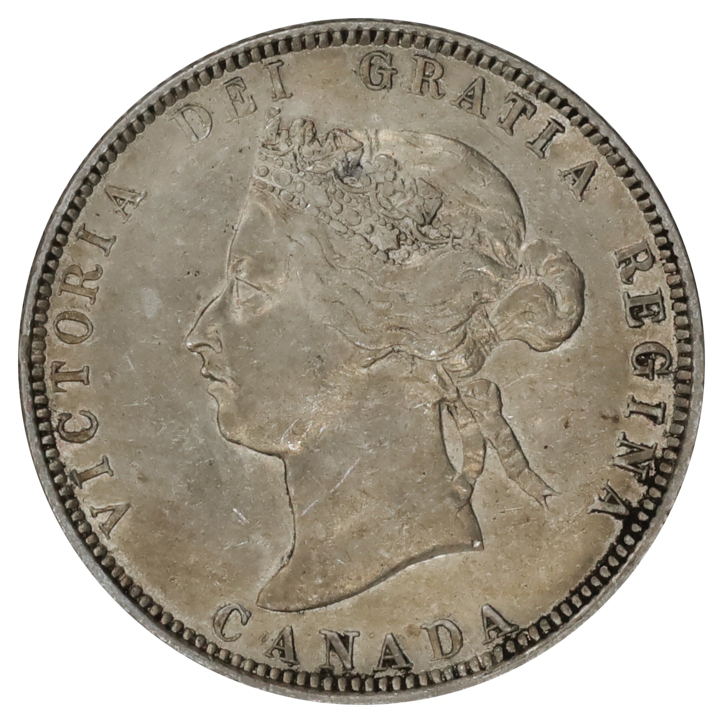 1872H Canada 25-cents Extra Fine (EF40) Scratched