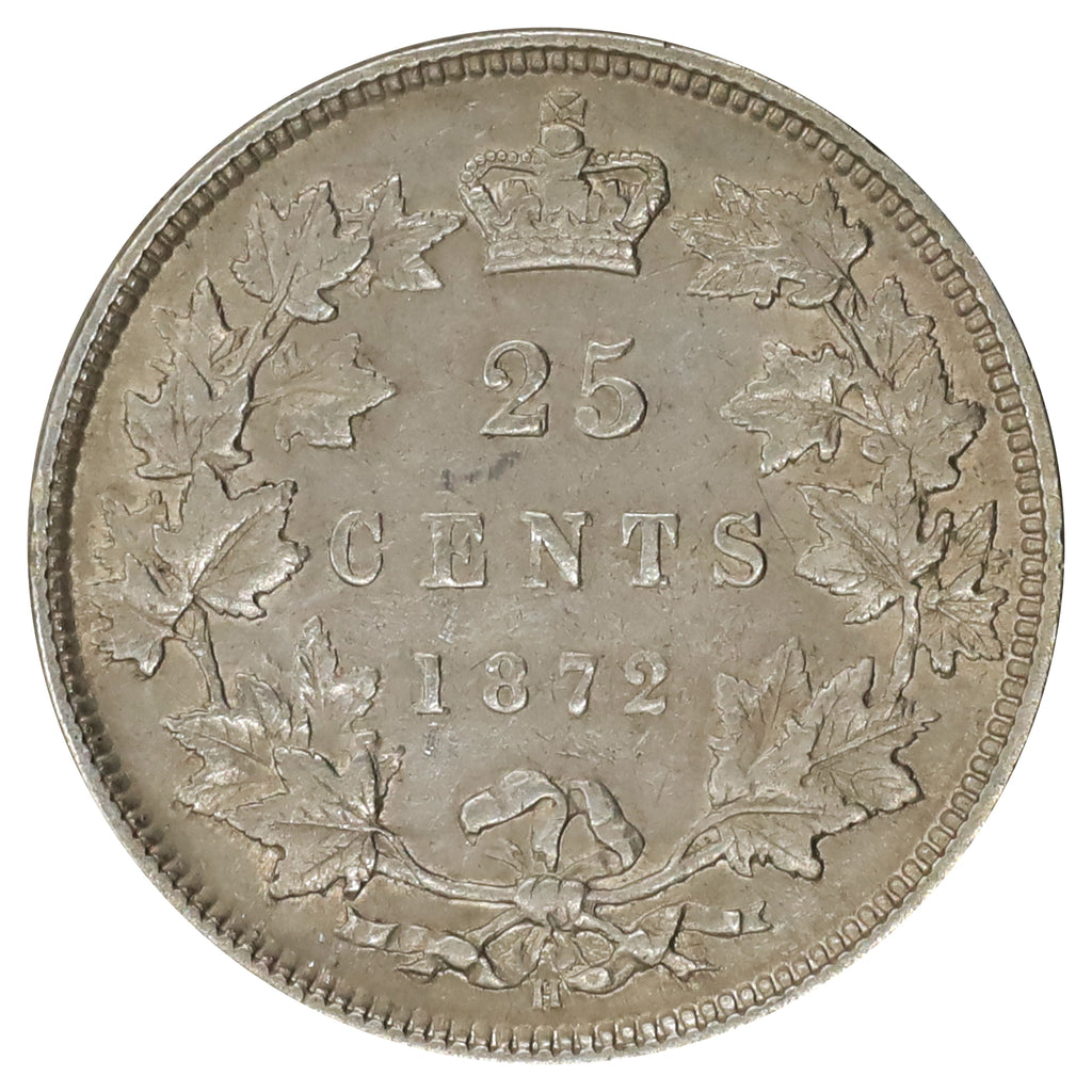 1872H Canada 25-cents VF-EF (VF30) Scratched, marks, or impaired