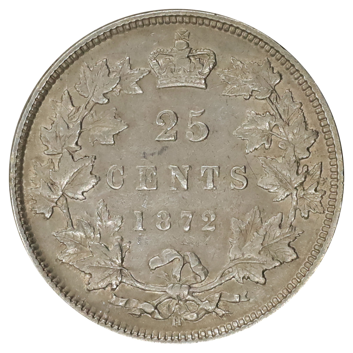 1872H Canada 25-cents VF-EF (VF30) Scratched, marks, or impaired