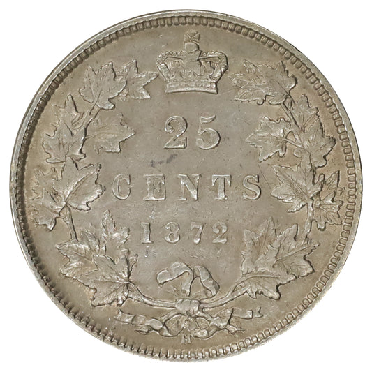 1872H Canada 25-cents VF-EF (VF30) Scratched, marks, or impaired