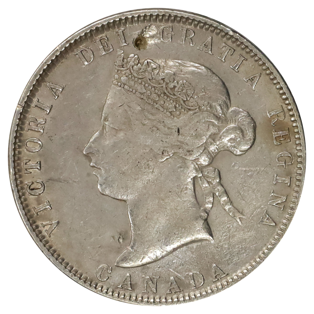1872H Canada 25-cents VF-EF (VF30) Scratched, marks, or impaired
