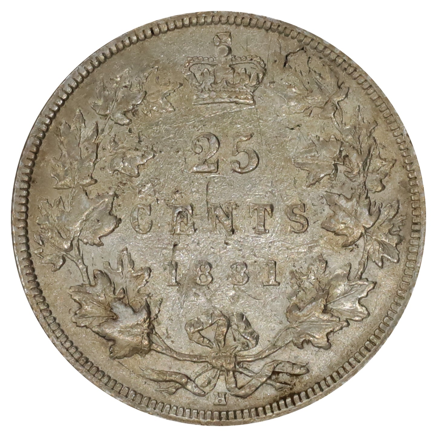 1881H Canada 25-cents Extra Fine (EF40) Impaired