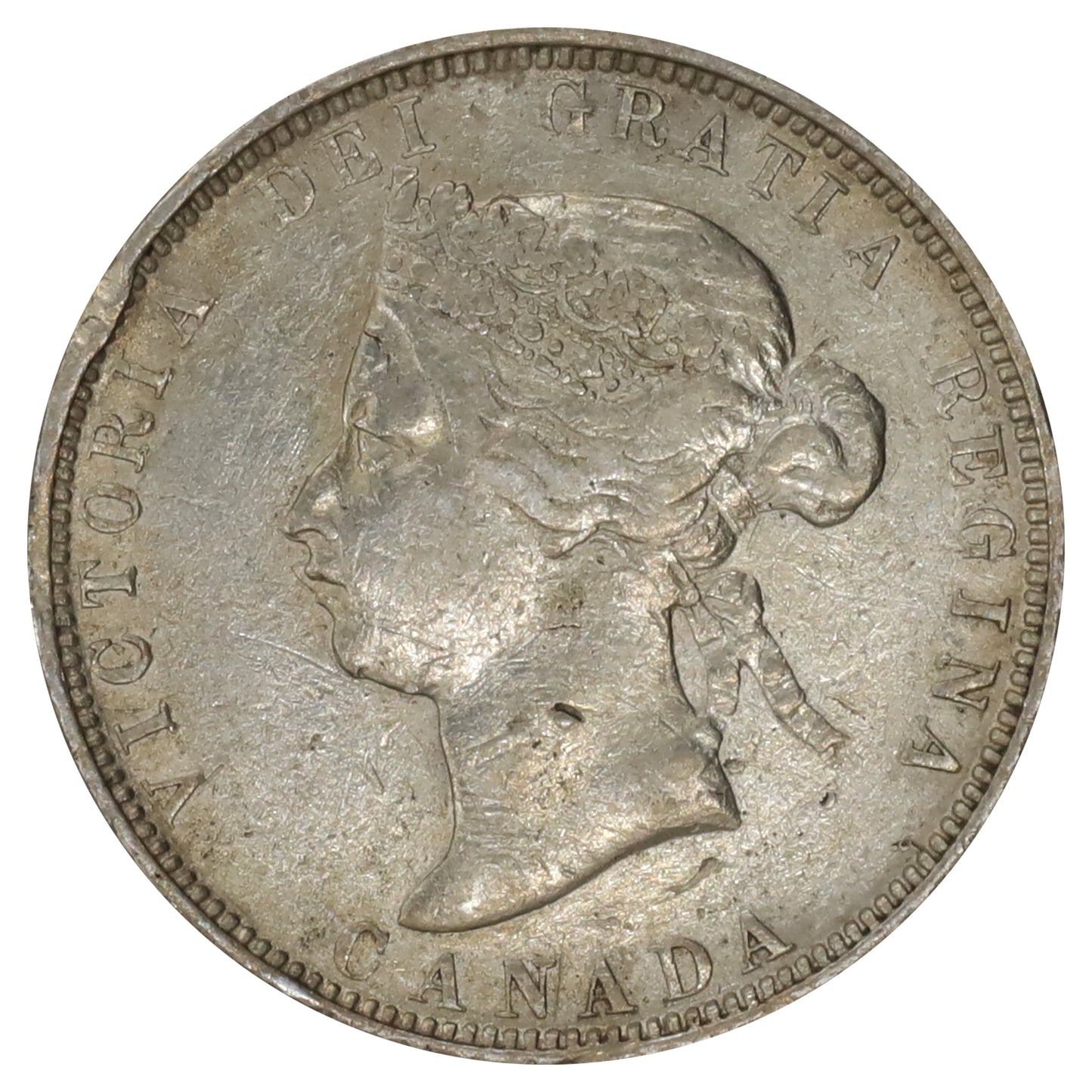 1881H Canada 25-cents Extra Fine (EF40) Impaired