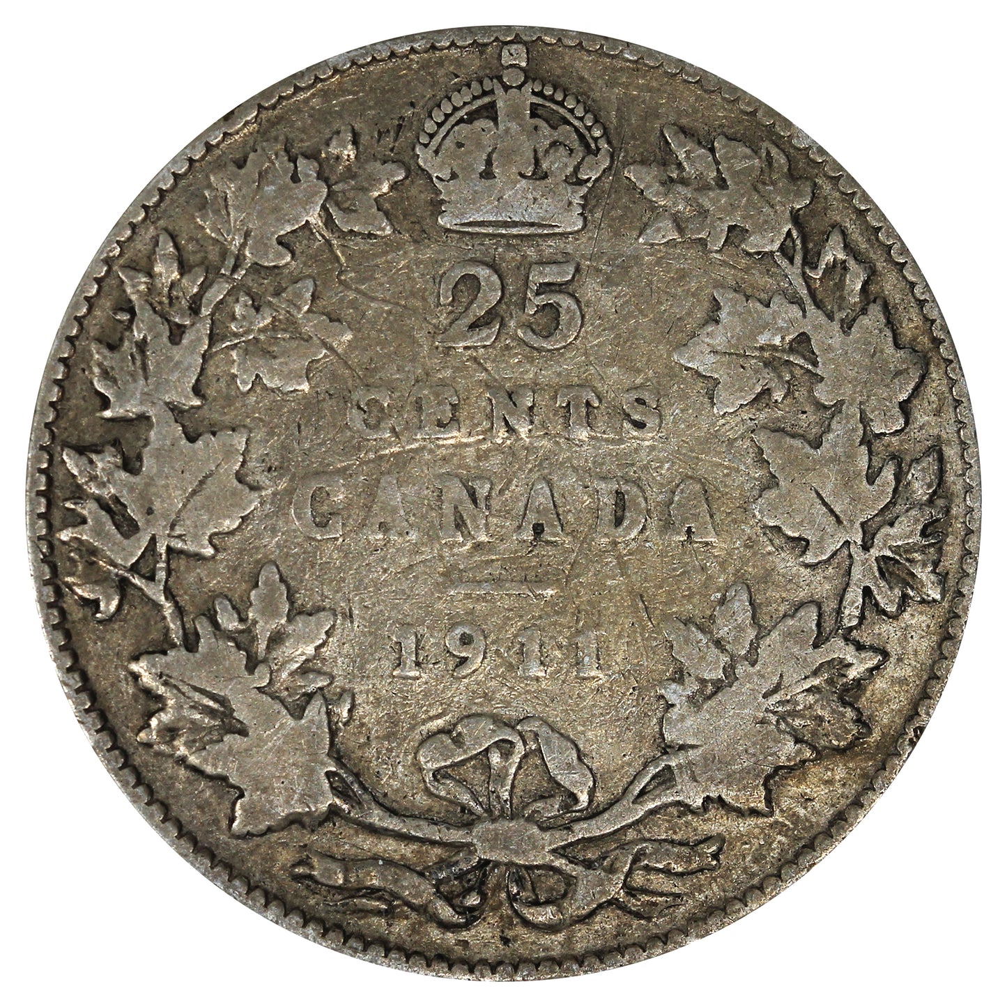 1911 Canada 25-cents G-VG (G6) Impaired