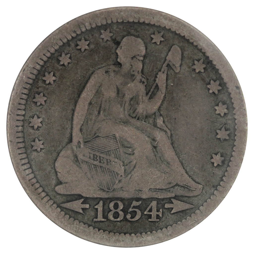 1854 Liberty Seated USA Quarter